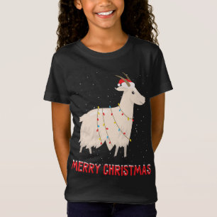 T-Shirt Jolie chèvre Noël Arbre Lumières Noël Fêtes