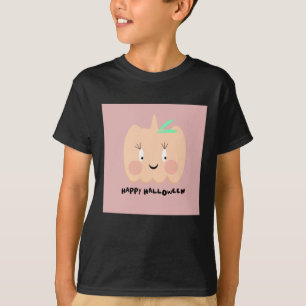 T-shirt Jolie citrouille lettrage rougissant Joyeux Hallow