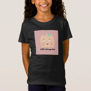 T-Shirt Jolie citrouille lettrage rougissant Joyeux Hallow