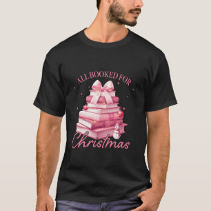 T-shirt Jolie Coquette Rose Livre de Noël Arbre Avec Bows 