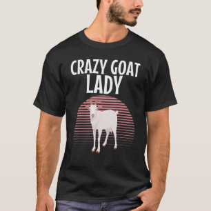 T-shirt Jolie dame de chèvre folle pour filles femmes chèv