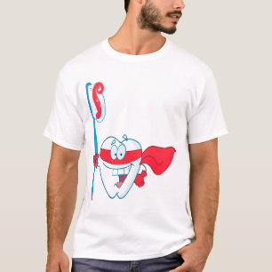T-shirt Jolie dent Souriante Superhero dent avec brosse à