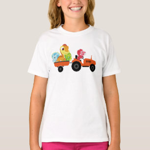 T-shirt Jolie dinosaure tracteur garçon Retour à l'école A
