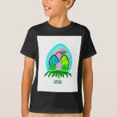 T-shirt Jolie Easter Eggs Boys Black Basic T Shirt (Devant)