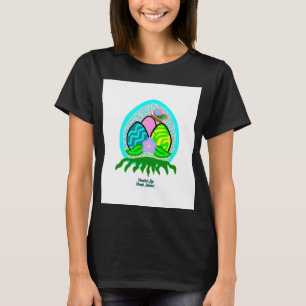 T-shirt Jolie Eaux de Pâques Femme Noir de base T Chemise