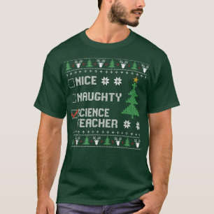 T-shirt Jolie enseignante de science vilaine affreuse Noël