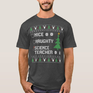 T-shirt Jolie enseignante de science vilaine affreuse Noël