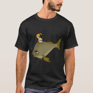 T-shirt Jolie et drôle fille de pêche à la ligne