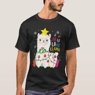 T-shirt Jolie Fa la Llama Arbre de Noël Ornement de chemis