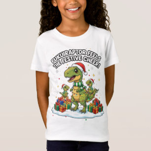 T-Shirt Jolie famille de Fukuiraptor pour Noël – Dino fest