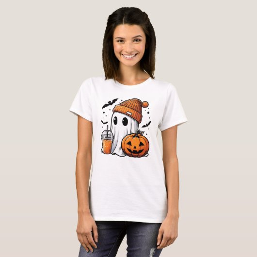 T-shirt Jolie Fantôme Femme Halloween (Devant entier)