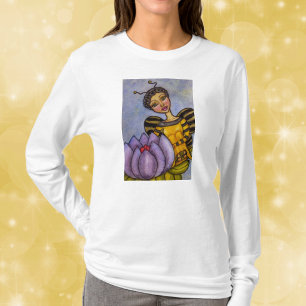 T-shirt Jolie Fée Abeille Bourdon Fleur Violette