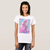 T-shirt Jolie fée arc-en-ciel rose Barbie doll design (Devant entier)