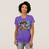 T-shirt Jolie Femme Dansant Salsa Pop Art (Devant entier)