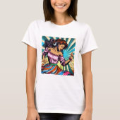 T-shirt Jolie Femme Dansant Salsa Pop Art (Devant)