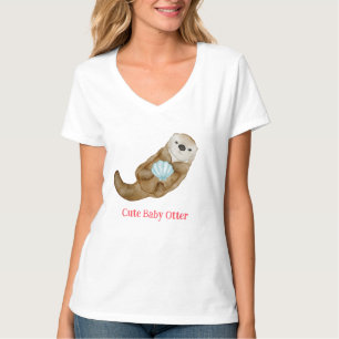 T-shirt Jolie fête d'anniversaire Otter Scallops arc-en-ci