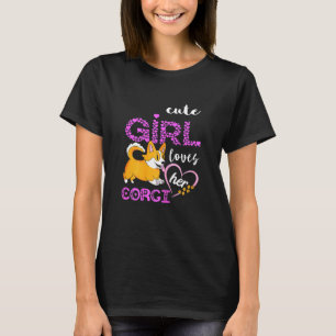 T-shirt Jolie Fille Aime Son Chien Corgi Pembroke Welsh Co