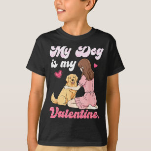 T-shirt Jolie Fille Avec Mon Chien Est Ma Saint-Valentin G