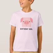 T-shirt Jolie fille d'anniversaire rose Piggy (Devant)