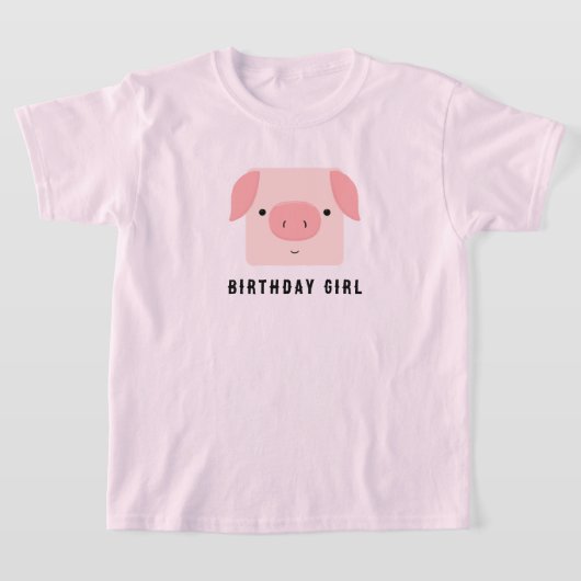 T-shirt Jolie fille d'anniversaire rose Piggy (Poser)