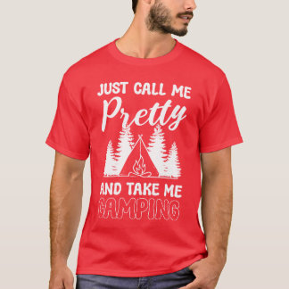 T-shirt Jolie fille de camping backpacker vintage