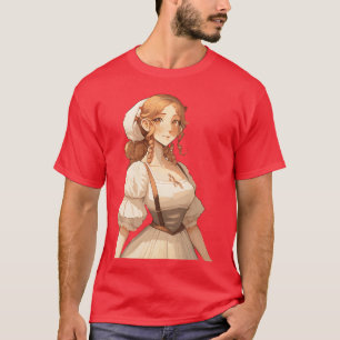 T-shirt Jolie fille de ferme Cottagecore Anime Solarpunk f