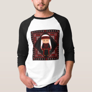 T-shirt jolie fille palestinienne Broderie tatreez rouge