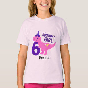 T-shirt Jolie fille pour son anniversaire de dinosaure - 6