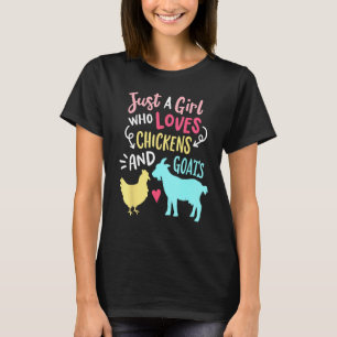 T-shirt Jolie Fille Qui Aime Les Poules Amoureux De Chèvre