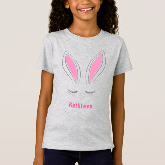 T-Shirt Jolie fille rose lapin de Pâques oreilles