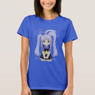 T-shirt Jolie Fille Triste Illustration Dessinée à la Main