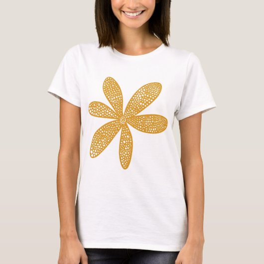 T-shirt Jolie Fleur - Brown doré (Devant)