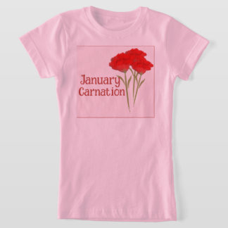 T-Shirt Jolie fleur d'œillet de janvier Anniversaire Enfan