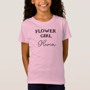 T-Shirt Jolie Fleur Personnalisée Fille Rose