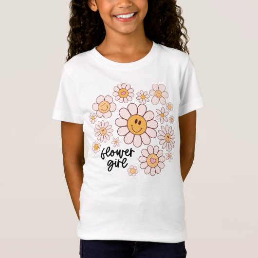 T-Shirt Jolie Fleur Rétro, Super Fleur De Faisée (Devant)