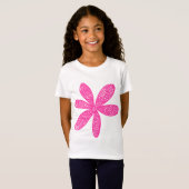 T-Shirt Jolie Fleur - Rose Chaud (Devant entier)