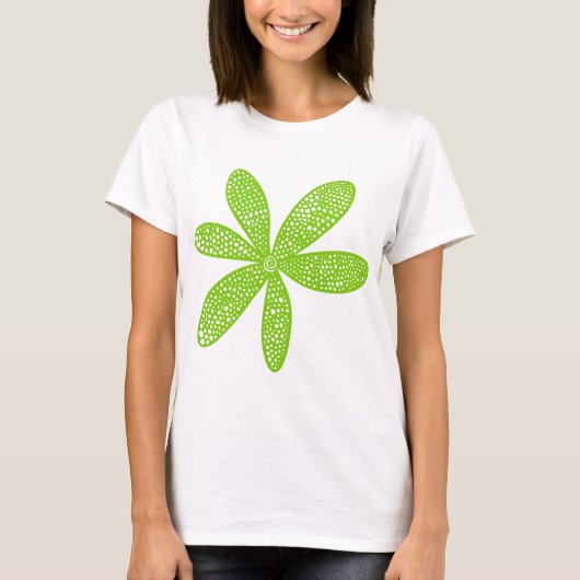 T-shirt Jolie Fleur - Vert Martien (Devant)