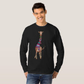 T-shirt Jolie Giraffe Écharpe de Noël (Devant entier)