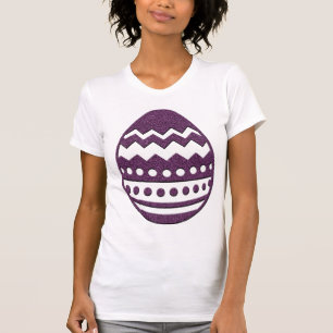 T-shirt Jolie Glitterie Purple Oeuf de Pâques T Chemise