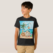 T-shirt Jolie Gnome D'Été Sur La Mer Avec Château De Sable (Devant entier)