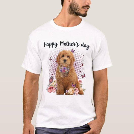 T-shirt Jolie Goldendoodle Maman Fleur Joyeuse Fête des Mè (Devant)
