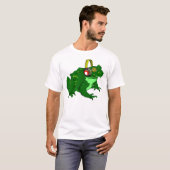 T-shirt Jolie grenouille à bulle en caricature portant un  (Devant entier)