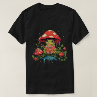 T-shirt Jolie grenouille Cottagecore lisant sous un champi