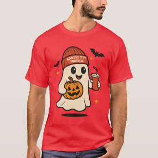 T-shirt Jolie Halloween Ghost KANSAS CITY FOOTBALL avec Pu