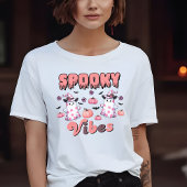 T-shirt Jolie Halloween Vibes Éffrayantes rétro Fantômes r