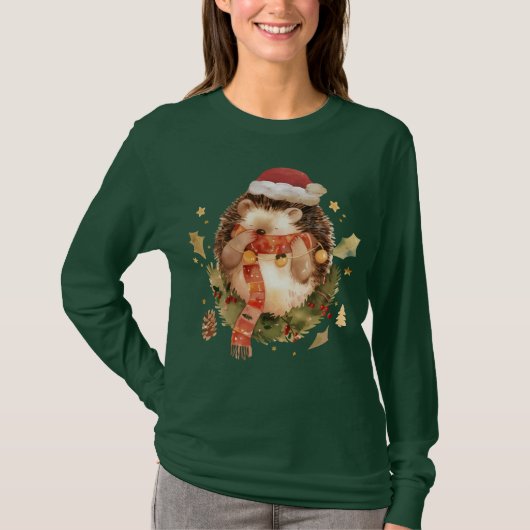 T-shirt Jolie hérisson de Noël (Devant)