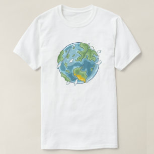 T-shirt Jolie illustration de la planète Terre dans un sty