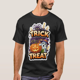 T-shirt Jolie illustration d'Halloween avec un fantôme cit