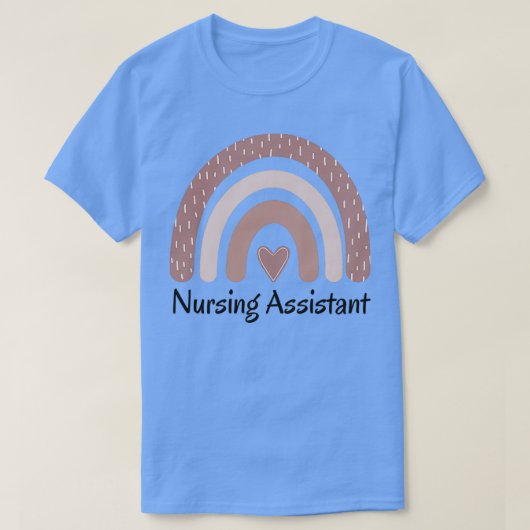 T-shirt Jolie infirmière assistant Arc-en-ciel avec coeur (Design devant)