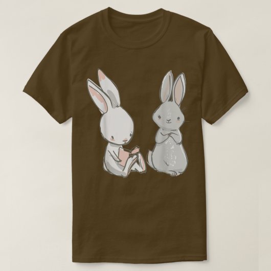 T-shirt Jolie Lapin Lapin Meilleur Amis Réserver Amoureux  (Design devant)